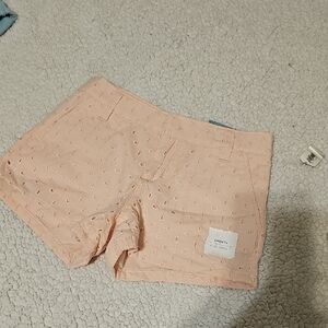 Girls Peach Eyelet Shorts/soft white Tank Top